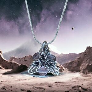 Color Change Elf Star with neodymium dichroic glass beads. Purple to Blue.